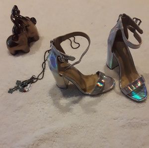 SALE !!! Holographic chunk heels